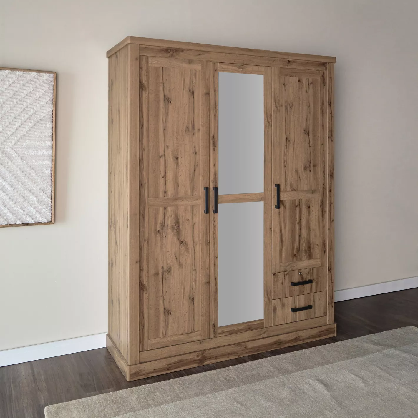 Colton 3-Door Wardrobe with Drawers - Image 5