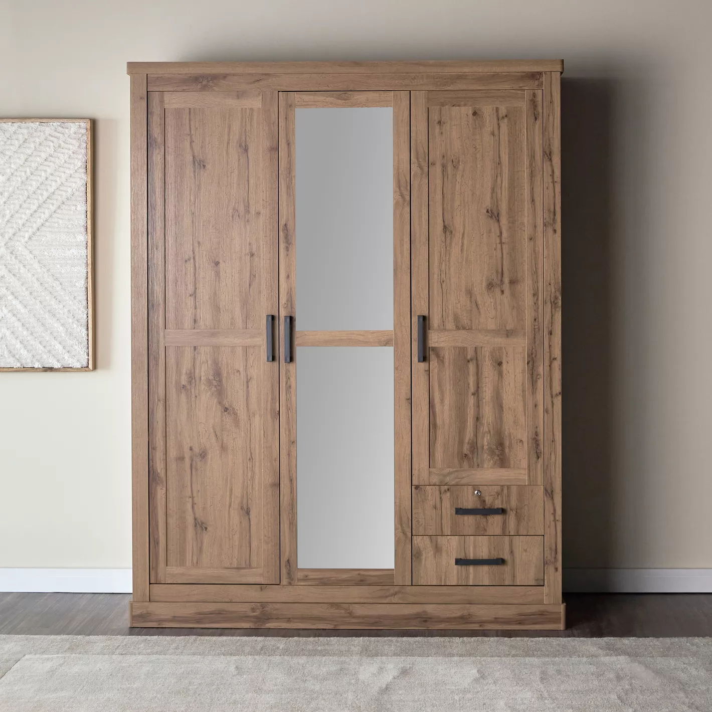 Colton 3-Door Wardrobe with Drawers - Image 4