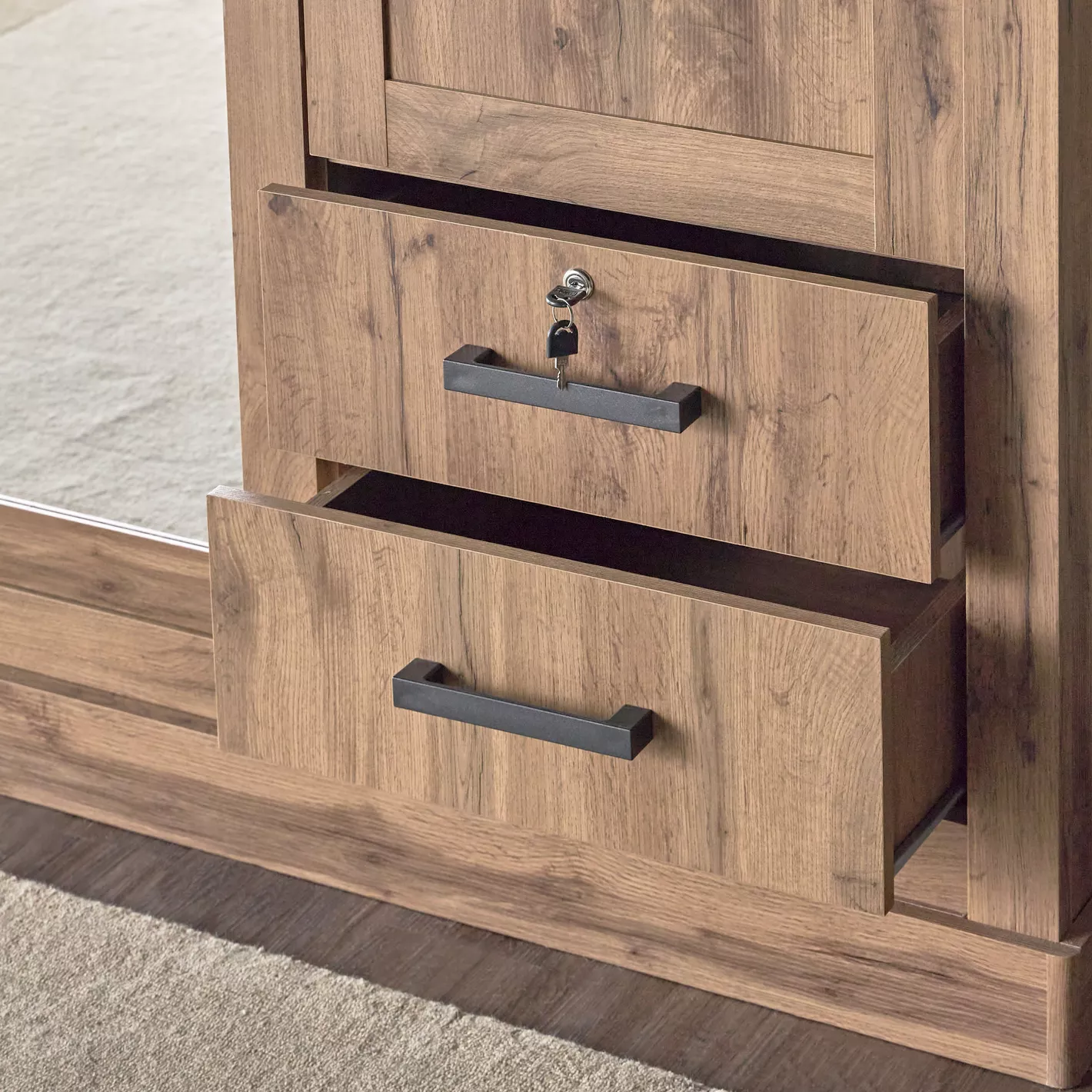 Colton 3-Door Wardrobe with Drawers - Image 3