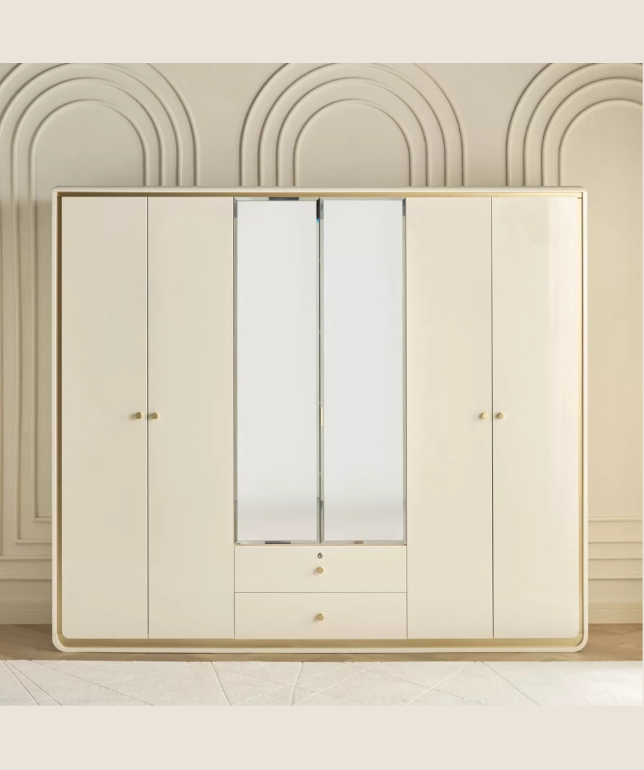 Fanous 6-Door Wardrobe with Drawers